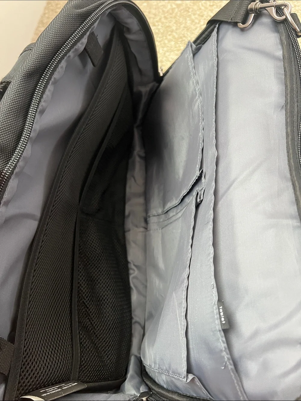 Black Men's Laptop Briefcase with Detachable Shoulder Strap